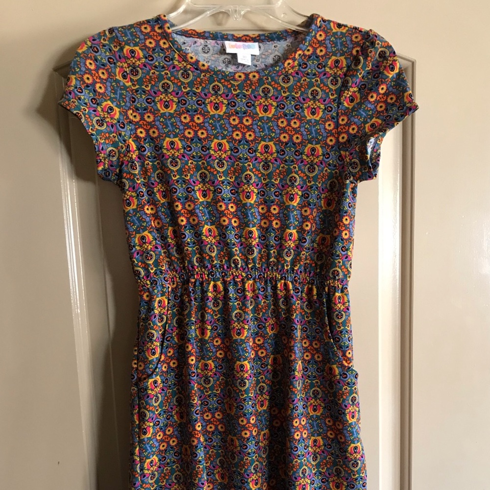 Lularoe Mae Dress cute boho pattern Girls 10 NWOT